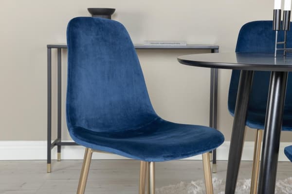 FURNLUX MATSALSSTOL POLARBLÅ & GULD 44CM