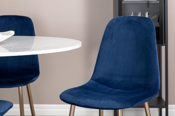 FURNLUX MATSALSSTOL POLARBLÅ & GULD 44CM