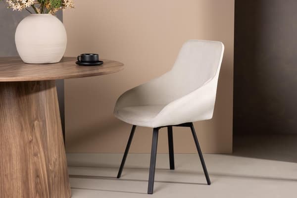 FURNLUX SPISESTUESTOL ROSIE BEIGE & SORT 55CM
