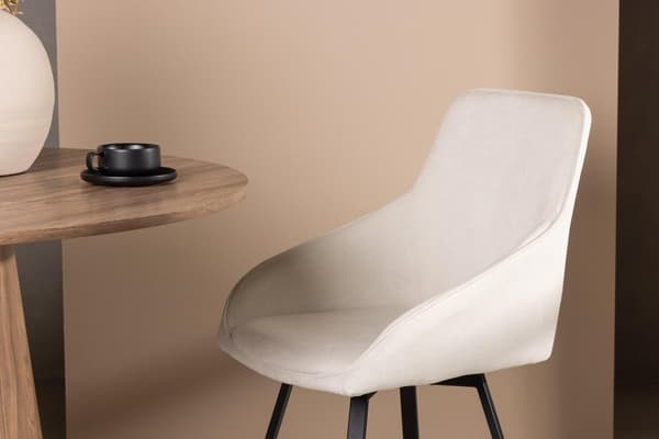 FURNLUX SPISESTUESTOL ROSIE BEIGE & SORT 55CM