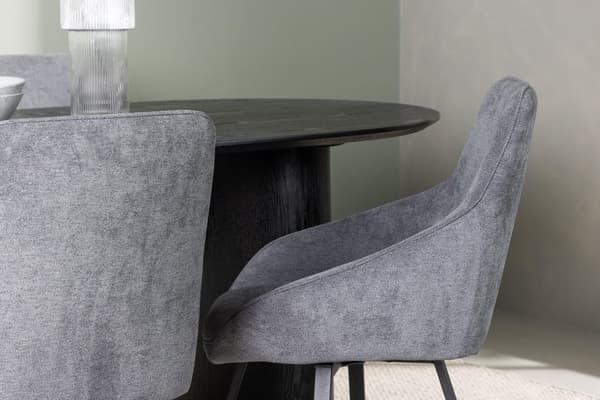 FURNLUX RUOKASALIN TUOLI ROSIE HARMAA & MUSTA 55CM