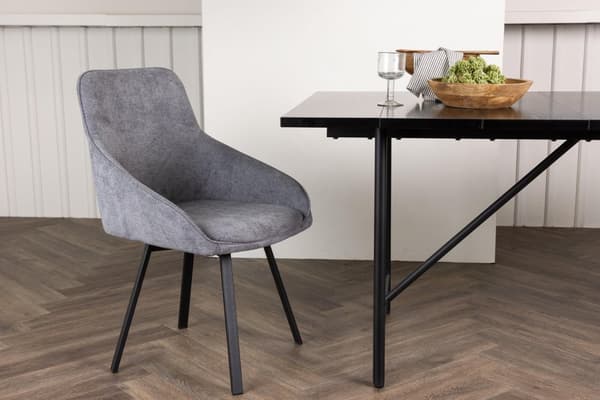 FURNLUX RUOKASALIN TUOLI ROSIE HARMAA & MUSTA 55CM