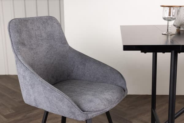 FURNLUX RUOKASALIN TUOLI ROSIE HARMAA & MUSTA 55CM