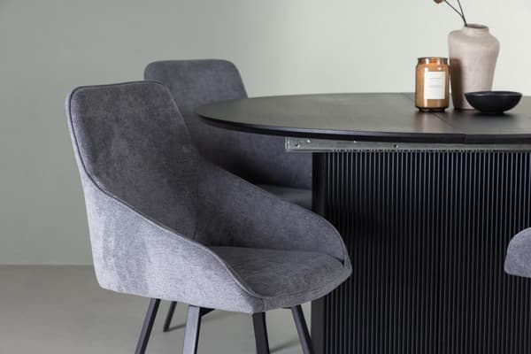 FURNLUX RUOKASALIN TUOLI ROSIE HARMAA & MUSTA 55CM