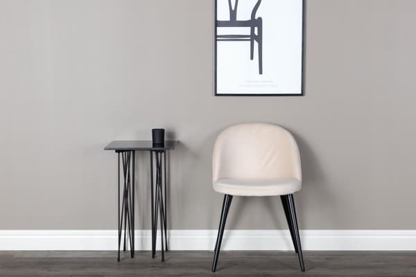 FURNLUX MATSALSSTOL SAMMET BEIGE & SVART 50CM