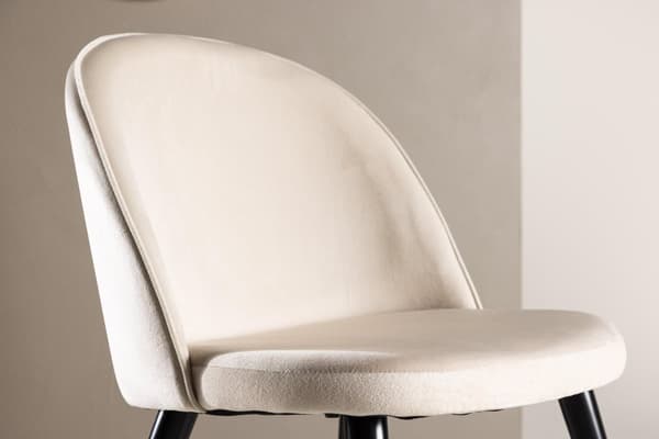 FURNLUX MATSALSSTOL SAMMET BEIGE & SVART 50CM