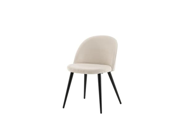 FURNLUX MATSALSSTOL SAMMET BEIGE & SVART 50CM