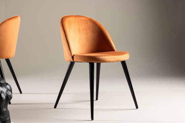 FURNLUX RUOKASALIN TUOLI SAMETTI ORANSSI & MUSTA 50CM