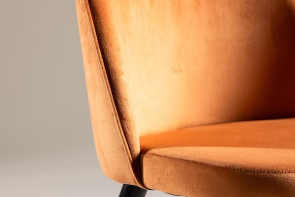 FURNLUX RUOKASALIN TUOLI SAMETTI ORANSSI & MUSTA 50CM