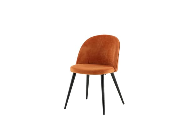 FURNLUX RUOKASALIN TUOLI SAMETTI ORANSSI & MUSTA 50CM