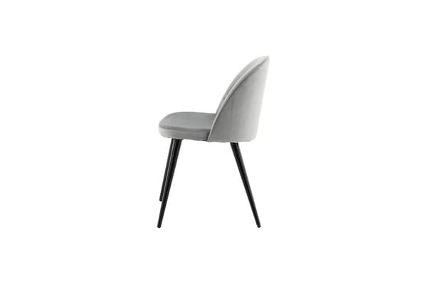 FURNLUX RUOKASALIN TUOLI SAMETTI HARMAA & MUSTA 50CM