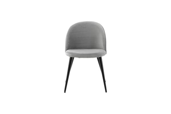FURNLUX RUOKASALIN TUOLI SAMETTI HARMAA & MUSTA 50CM