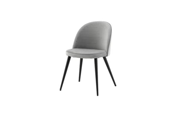FURNLUX RUOKASALIN TUOLI SAMETTI HARMAA & MUSTA 50CM
