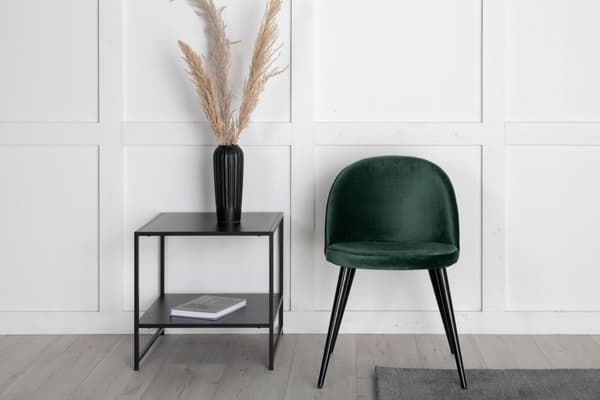 FURNLUX RUOKASALIN TUOLI SAMETTI SMARAGDINVIHREÄ & MUSTA 50CM