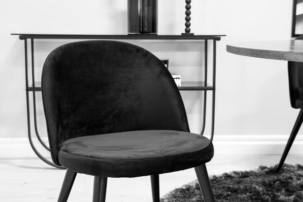 FURNLUX RUOKASALIN TUOLI SAMETTI MUSTA 50CM