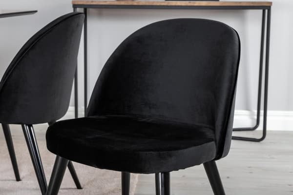 FURNLUX RUOKASALIN TUOLI SAMETTI MUSTA 50CM
