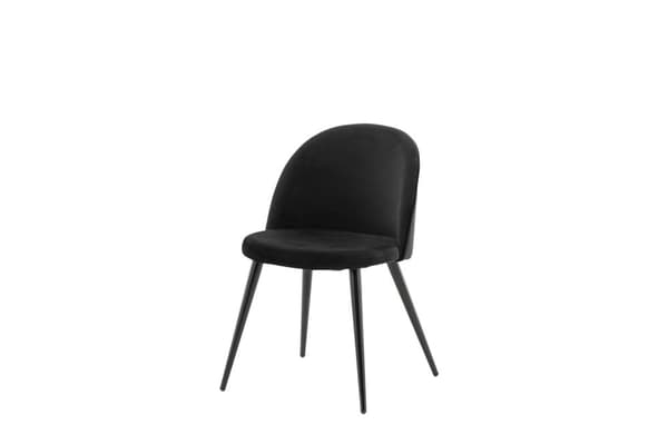 FURNLUX RUOKASALIN TUOLI SAMETTI MUSTA 50CM