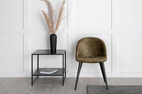 FURNLUX RUOKASALIN TUOLI SAMETTI VIHREÄ & MUSTA 50CM