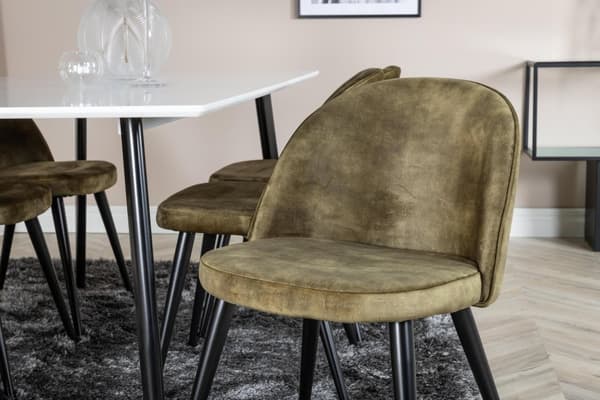 FURNLUX RUOKASALIN TUOLI SAMETTI VIHREÄ & MUSTA 50CM