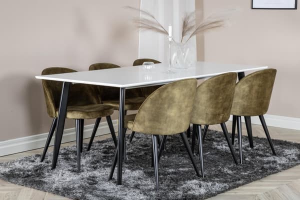 FURNLUX RUOKASALIN TUOLI SAMETTI VIHREÄ & MUSTA 50CM