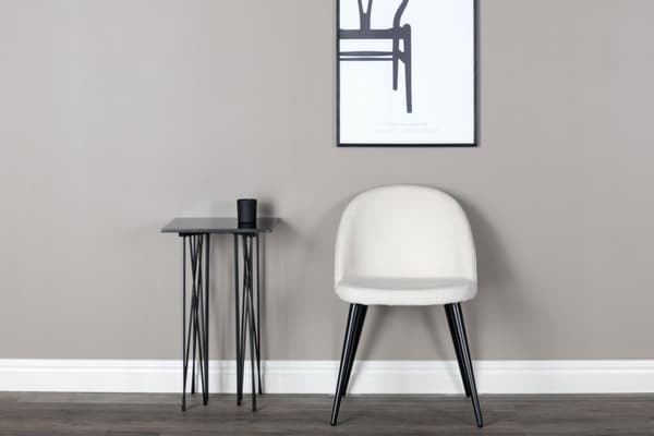 FURNLUX RUOKASALIN TUOLI SAMETTI CREME & MUSTA 50CM