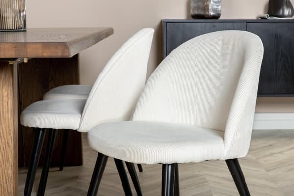 FURNLUX RUOKASALIN TUOLI SAMETTI CREME & MUSTA 50CM