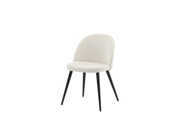 FURNLUX RUOKASALIN TUOLI SAMETTI CREME & MUSTA 50CM