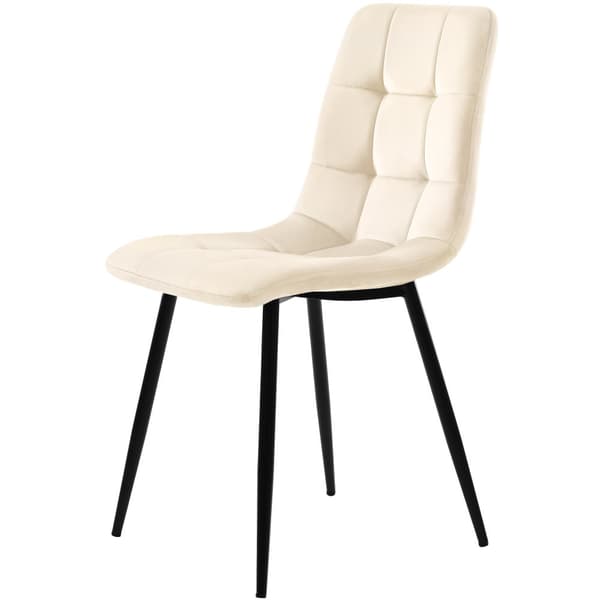 Matstolar 4-pack – Beige sammet med ryggstöd och metallben – Eleganta och bekväma stolar för matsal, kök och vardagsrum