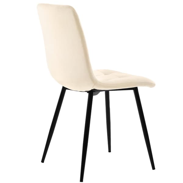 Matstolar 4-pack – Beige sammet med ryggstöd och metallben – Eleganta och bekväma stolar för matsal, kök och vardagsrum