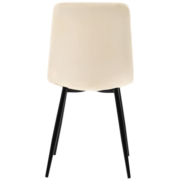 Matstolar 4-pack – Beige sammet med ryggstöd och metallben – Eleganta och bekväma stolar för matsal, kök och vardagsrum