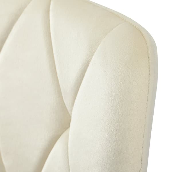 4-pak spisebordsstole i beige twill velour – polstrede stole med ryglæn og metalben