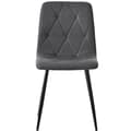 Miniatyrbild 4 av 11: 4-pack matstolar i mörkgrått twill-linne – stoppade stolar med ryggstöd och metallben
