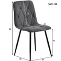 Miniatyrbild 2 av 11: 4-pack matstolar i mörkgrått twill-linne – stoppade stolar med ryggstöd och metallben