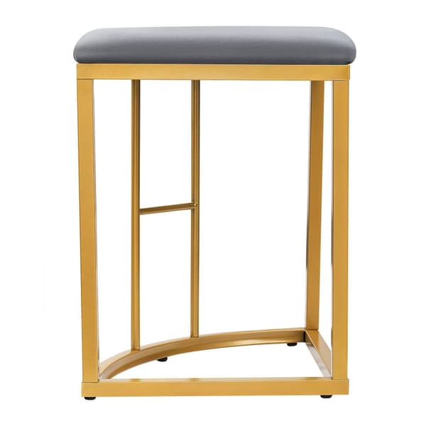 Matgrupp med bord och 6 pallar – Modernt köksbordset i vit och guld med stålram, 1 bord (140×70×76 cm), 4 små och 2 stora pallar