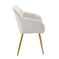 Miniatyrbillede 7 af 11: 4-pak Beige Velour Stole med Armlæn – Elegante spisebordsstole med ryglæn, metalben og justerbare forben til køkken eller stue