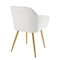 Miniatyrbillede 8 af 11: 4-pak Beige Velour Stole med Armlæn – Elegante spisebordsstole med ryglæn, metalben og justerbare forben til køkken eller stue