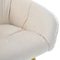Miniatyrbillede 10 af 11: 4-pak Beige Velour Stole med Armlæn – Elegante spisebordsstole med ryglæn, metalben og justerbare forben til køkken eller stue