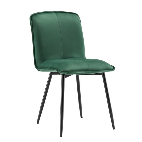 4-pack mörkgröna sammetsstolar med ryggstöd – Ergonomiska matstolar i metall med vadderad sits