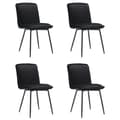 Miniatyrbild 3 av 11: 4-pack svarta sammetsstolar med ryggstöd – Ergonomiska köksstolar med vadderad sits och metallben
