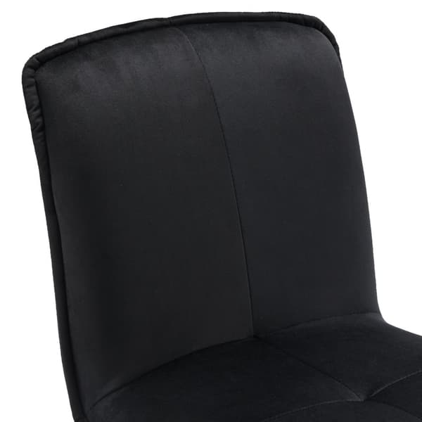4-pack svarta sammetsstolar med ryggstöd – Ergonomiska köksstolar med vadderad sits och metallben