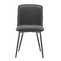 Miniatyrbillede 5 af 11: 4-pak grå hør spisebordsstole med ryglæn – ergonomiske køkkenstole med metalstel