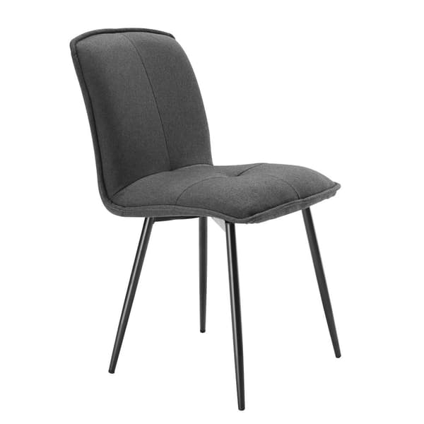 4-pak grå hør spisebordsstole med ryglæn – ergonomiske køkkenstole med metalstel