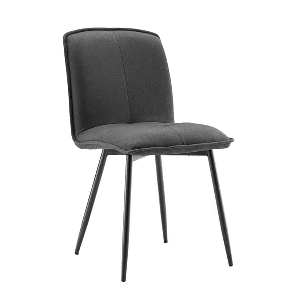 4-pak grå hør spisebordsstole med ryglæn – ergonomiske køkkenstole med metalstel