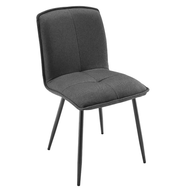 4-pak grå hør spisebordsstole med ryglæn – ergonomiske køkkenstole med metalstel