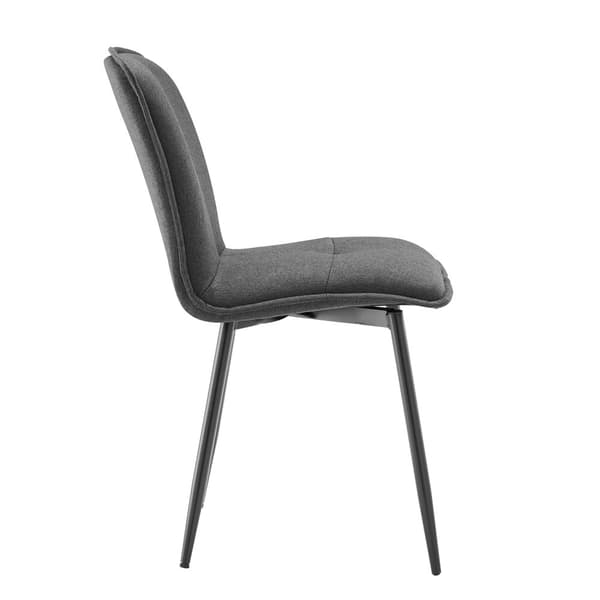 4-pak grå hør spisebordsstole med ryglæn – ergonomiske køkkenstole med metalstel
