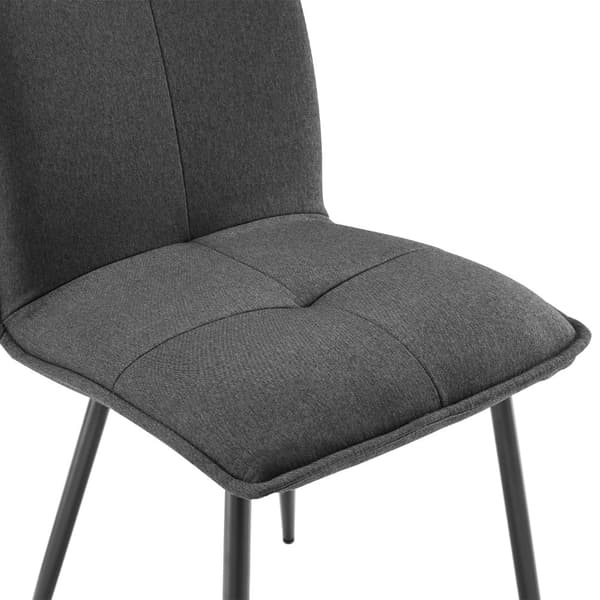 4-pak grå hør spisebordsstole med ryglæn – ergonomiske køkkenstole med metalstel