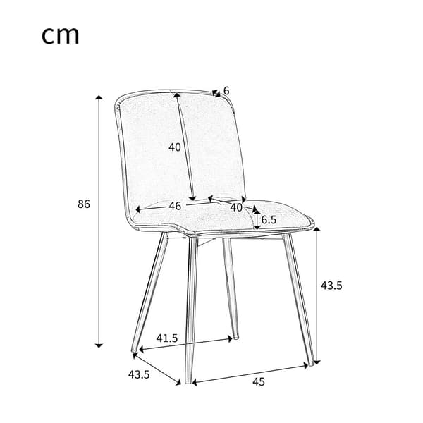 4-pak grå hør spisebordsstole med ryglæn – ergonomiske køkkenstole med metalstel