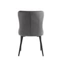 Miniatyrbillede 9 af 11: 4 stk. spisebordsstole med ryglæn – køkkenstole i velour med ergonomisk design, mørkegråt sæde, sorte metalben