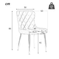 Miniatyrbillede 2 af 11: 6-pak spisebordsstole med ryglæn – ergonomiske køkkenstole i mørkegråt velour med sorte metalben