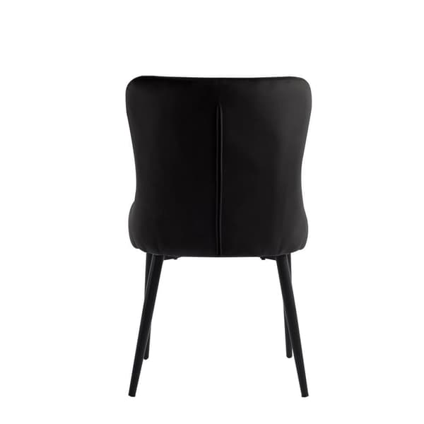4-pak spisebordsstole med ryglæn – sorte fløjlskøkkenstole med ergonomisk design og metalben